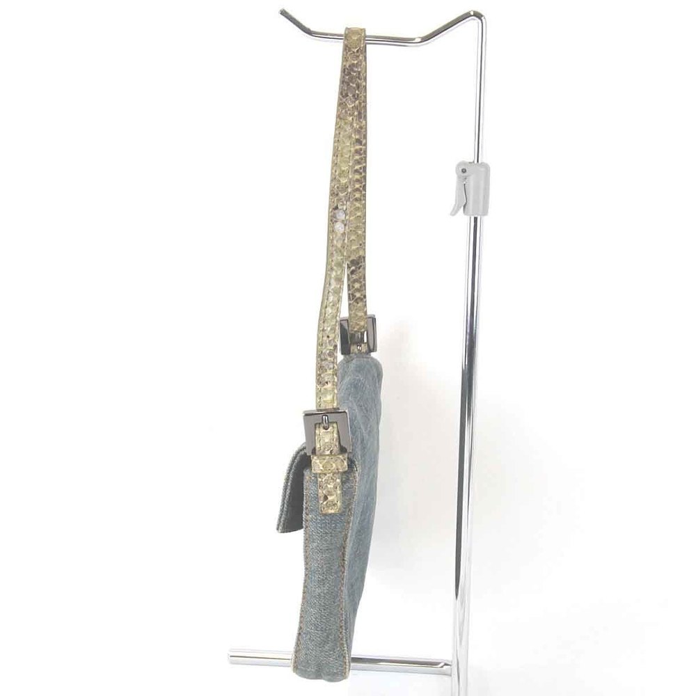 Fendi Mini Bucket Handbag Denim Python Blue - image 3